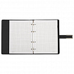 Тетрадь на кольцах А5, 180х220 мм, 120 л., под кожу soft-touch, застежка, BRAUBERG SHADE, черный, 405246