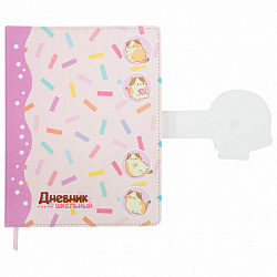 Дневник 1-4 класс 48 л., кожзам (твердая), застежка, ЮНЛАНДИЯ, "Котики", 106941