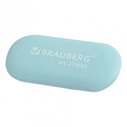 Ластик BRAUBERG "PASTEL OVAL", 50х23х10 мм, цвета ассорти, овальный, 274023
