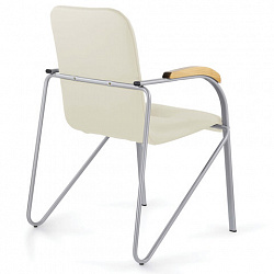 Кресло BRABIX "Samba CF-106 BOX-2", серый каркас, накладки "бук", кожзам бежевый, разобрано, 532764