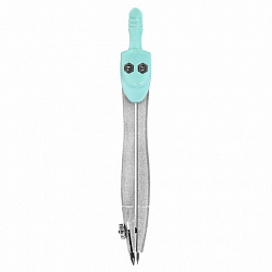 Готовальня BRAUBERG SCHOOL KIT, 11 предметов, циркуль 115 мм, циркуль 125 мм, чертежные принадлежности, мятный цвет, 210706