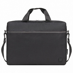 Сумка портфель BRAUBERG PRACTICAL с отделением для ноутбука 15,6", Grey line, черная, 29х40х7 см, 272604
