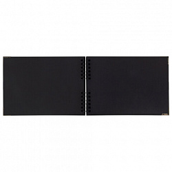 Фотоальбом 21х30 см, 40 черных листов, уголки/стикеры/ручка/клей/трафареты/маркеры, BRG Black, 880654