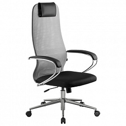 Кресло офисное BRABIX PREMIUM "Ultimate EX-800" хром, плотная двойная сетка Х2, черное/серое, 532912