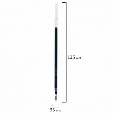 Стержни гелевые STAFF, 135 мм, НАБОР 10 шт. + 2 шт. в ПОДАРОК, ЧЕРНЫЕ, стандартный наконечник, узел 0,5 мм, линия письма 0,35 мм, 170411