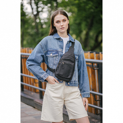 РЕЗЕРВ Рюкзак однолямочный PROMPT, 2 отделения, черный, 29,5х16х5,5 см, WBZ, 273926