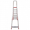 Стремянка алюминиевая 7 стандартных ступеней 9 см, площадка 1,5 м, нагрузка 225 кг, вес 7 кг, НОВАЯ ВЫСОТА, 3110107