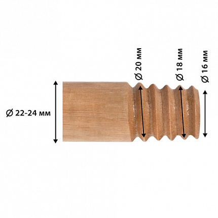 Черенок рукоятка для уборочного инвентаря 120 см, еврорезьба, деревянный (ЭВКАЛИПТ) лакированный, d=2,2 см, YORK, 91280