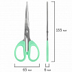 Ножницы BRAUBERG "CLASSIC PRO" 3 шт. (155, 185, 210 мм), мятные ручки, ВЫГОДНАЯ УПАКОВКА, 272979