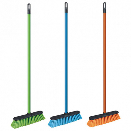 Щетка для уборки КОМПЛЕКТ черенок 110 см + щетка, ширина 31 см, щетина 7 см, еврорезьба, AZUR, 51030