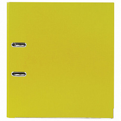 Папка-регистратор, покрытие пластик, 75 мм, ПРОЧНАЯ, с уголком, BRAUBERG, желтая, 226599