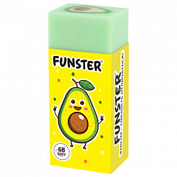 Ластики FUNSTER (ФАНСТЕР) "AVOCADO", НАБОР 3 штуки, 50х21х16 мм, прямоугольные, картонный держатель, экологичный ПВХ, блистер, 272724