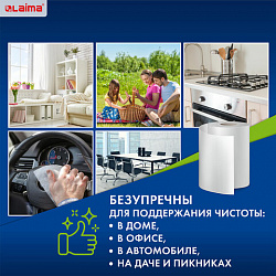 Салфетки универсальные в рулоне 30 шт., 25х30 см, спанлейс/вискоза, 45 г/м2, LAIMA, 601565