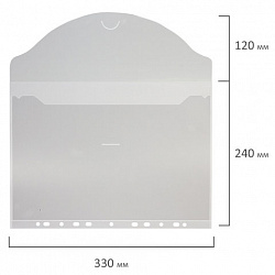 Папка-конверт с перфорацией BRAUBERG, А4, КОМПЛЕКТ 10 шт., до 50 листов, прозрачная, 0,15 мм, 227312