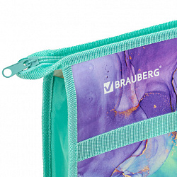 Папка для рисунков и чертежей с ручками BRAUBERG А3, пластик, молния сверху, "Мрамор", 271435