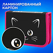 Пенал ПИФАГОР, 1 отделение, ламинированный картон, 19х11 см, "Черный кот", 273467