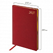 Ежедневник датированный 2027 БОЛЬШОЙ ФОРМАТ 210х297мм А4, BRAUBERG Iguana, под кожу, красный, 118100