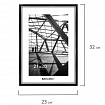 Рамка 21х30 см небьющаяся, багет 14,6 мм, пластик, BRAUBERG "Original Line", черная/серебро, 391234