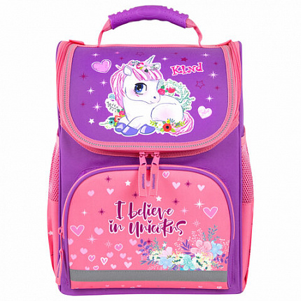 Ранец ПИФАГОР BASIC, 1 отделение, 3 кармана, эргономичная спинка, "Happy unicorn", 35х28х18 см, 271372