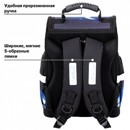 Ранец ЮНЛАНДИЯ WISE, 1 отделение, 3 кармана, устойчивое дно, Space driver, 37х29х15 см, 273163