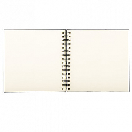 Скетчбук, слоновая кость 140 г/м2 200х200 мм, 80 л., КОЖЗАМ, гребень, BRAUBERG ART CLASSIC, черный, 116476