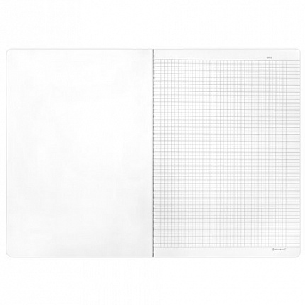 Тетрадь А4 96 л. BRAUBERG, на сшивке с корешком, клетка, обложка картон, "Minimal Classic", 405281