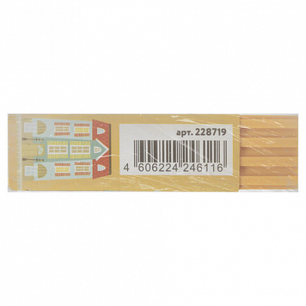 Ластик ЮНЛАНДИЯ "Башенки", 64х15х15 мм, цвет ассорти, картонный держатель, 228719