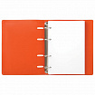 Тетрадь на кольцах А5 (180х220 мм), 120 листов, под кожу, клетка, BRAUBERG "Fusion", синий/оранжевый, 129994