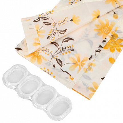 Шторка для ванной ПОЛИЭСТЕР, 180х200 см, кольца в комплекте, РАСТЕНИЯ, PRIMILA (ПРИМИЛА), 700085