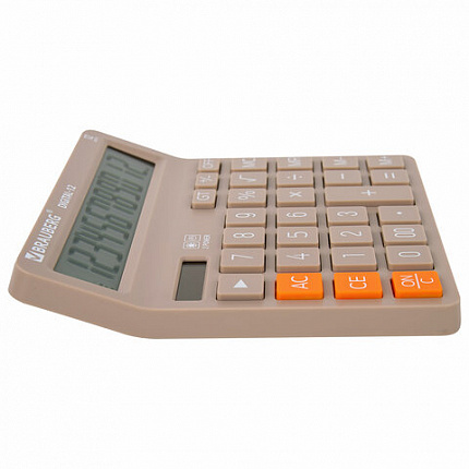 Калькулятор настольный BRAUBERG DIGITAL-12-BG (151х152 мм), 12 разрядов, двойное питание, БЕЖЕВЫЙ, 272970