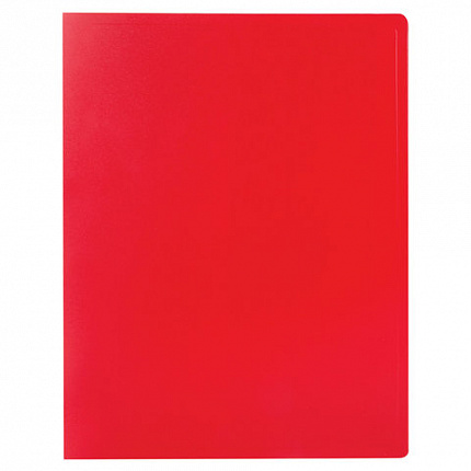 Папка 20 вкладышей STAFF, эконом, красная, 0,5 мм, 225694