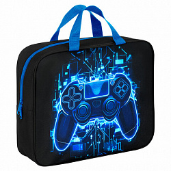 Папка на молнии с ручками BRAUBERG KIDS А4, 1 отделение, полиэстер, 80 мм, "Digital gamepad", 273316