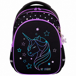 Рюкзак BRAUBERG OPTIMA, 2 отделения, с брелоком, "Radiant unicorn", 36х27х18 см, 273157
