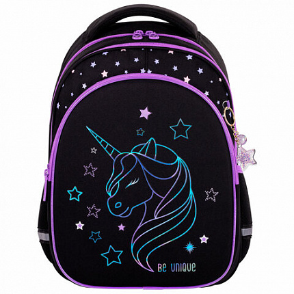 Рюкзак BRAUBERG OPTIMA, 2 отделения, с брелоком, "Radiant unicorn", 36х27х18 см, 273157
