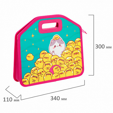 Папка-сумка ЮНЛАНДИЯ, 1 отделение, фетровые ручки, 34х30х11 см, "Duck tales", 273380