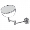 Зеркало настенное BRABIX, диаметр 17 см, двухстороннее, с увеличением, нержавеющая сталь, выдвижное (петли), 604952