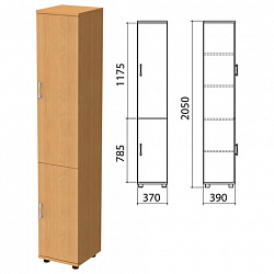 Шкаф закрытый "Монолит", 370х390х2050 мм, цвет бук бавария (КОМПЛЕКТ)