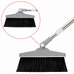 Совок для мусора КОМПЛЕКТ щетка + рукоятки 59-93см телескоп, регулируемый угол щетки, крепление тряпок, бело-серый, колорбокс, LAIMA, 608952