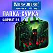 Папка на молнии с ручками BRAUBERG А4, 1 отделение, полиэстер, 80 мм, "Ночной воин", 272183