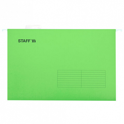 Подвесные папки A4/Foolscap (404х240 мм) до 80 л., КОМПЛЕКТ 10 шт., зеленые, картон, STAFF, 270934