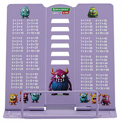 Подставка для книг и учебников BRAUBERG KIDS mini "Monsters" с таблицей умножения, регулируемый угол наклона, металлическая, 238976