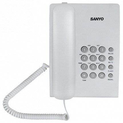 Телефон проводной SANYO RA-S204W, тональный/импульсный режим, повтор, белый