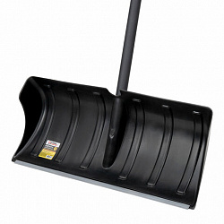 Лопата снеговая 60х28 см "СКРЕПЕРОК" ребра жесткости, алюминиевая планка, черенок с V-образной ручкой, ГРАНДМАСТЕР, 700333