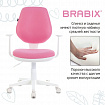 Кресло детское BRABIX "Fancy MG-201W", с подлокотниками, пластик белый, розовое, 532409, MG-201W_532409