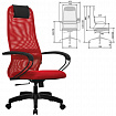 Кресло офисное МЕТТА "SU-B-8" пластик, ткань-сетка, сиденье мягкое, красное