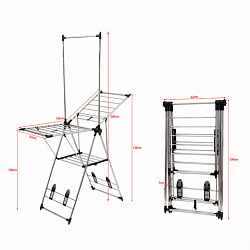 Сушилка напольная для белья раскладная, 6 зон сушки, 18 метров, LAIMA HOME GRANDIOSE STAR, 700474