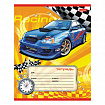 Тетрадь 12 л., HATBER, косая линия, обложка картон, "Спортивные авто" (микс в спайке), 013954, 12Т5В6