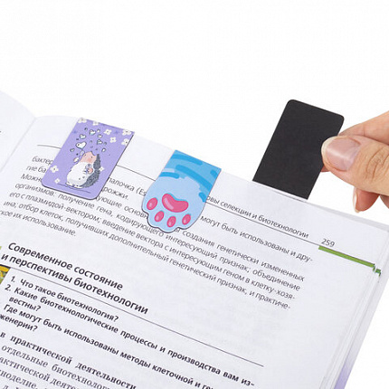 Закладки для книг МАГНИТНЫЕ, "АССОРТИ 5 ДИЗАЙНОВ ЗВЕРЯТА", набор 6 штук, 35x25 мм, FUNSTER, 116651