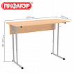 Стол-парта 2-местный, регулируемый, ПИФАГОР SD-2, 1200х500х580-820 мм, рост 3-7 (130-190 см), серый каркас, ЛДСП бук, 533347