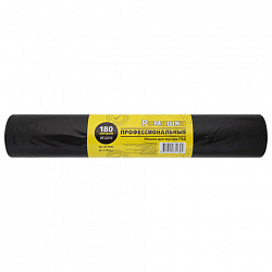 Мешки для мусора 180 л, черные, в рулоне 25 шт., ПВД 30 мкм, 90x110 см, РОМАШКА "ПРОФИ", ВР-0082